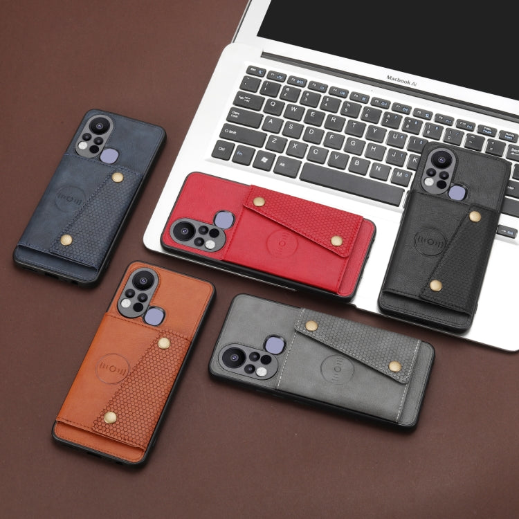 For Infinix Hot 11s Double Buckle PU + TPU Shockproof Magnetic Phone Case