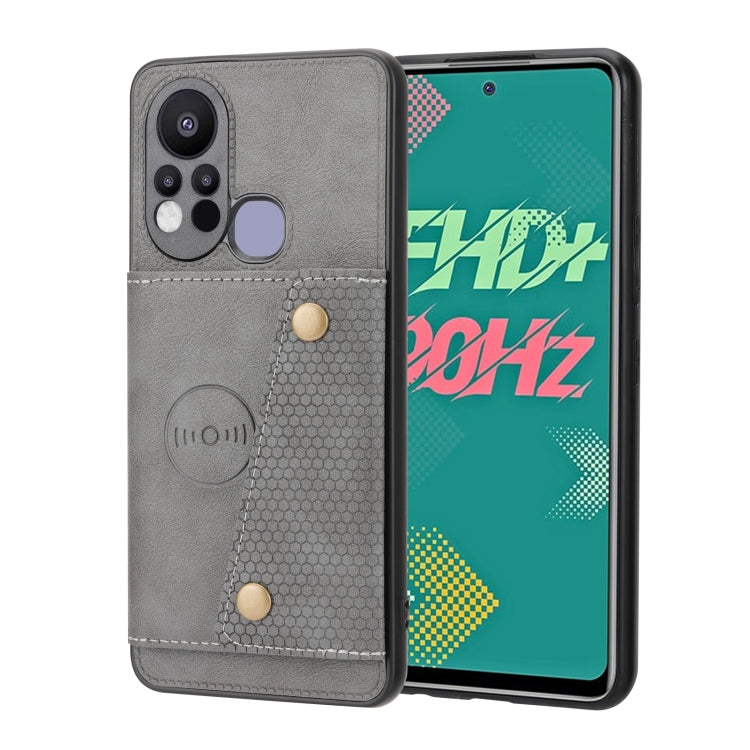 For Infinix Hot 11s Double Buckle PU + TPU Shockproof Magnetic Phone Case