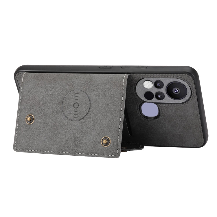 For Infinix Hot 11s Double Buckle PU + TPU Shockproof Magnetic Phone Case
