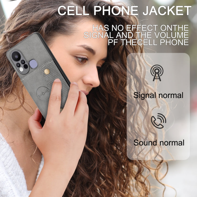 For Infinix Hot 11s Double Buckle PU + TPU Shockproof Magnetic Phone Case