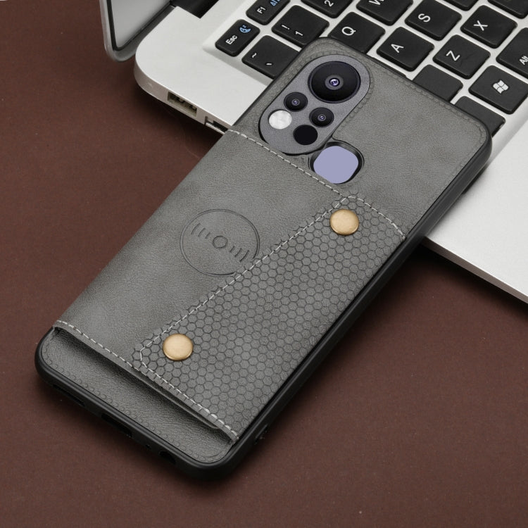For Infinix Hot 11s Double Buckle PU + TPU Shockproof Magnetic Phone Case
