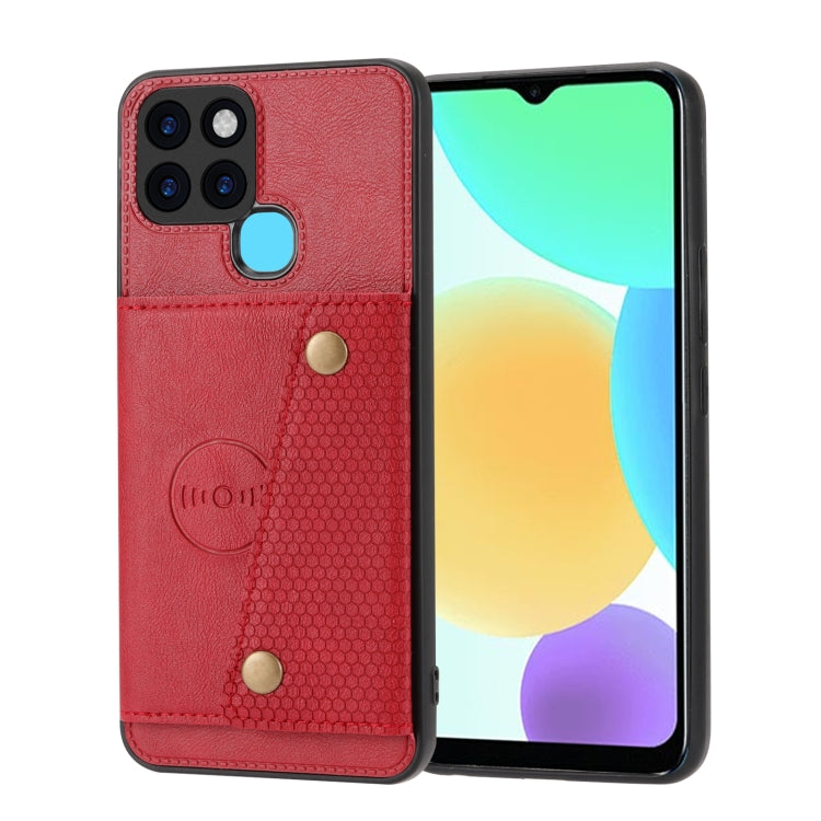 For Infinix Smart 6 Double Buckle PU + TPU Shockproof Magnetic Phone Case