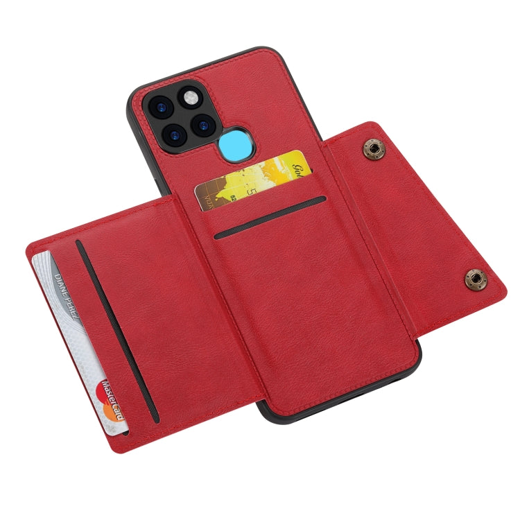 For Infinix Smart 6 Double Buckle PU + TPU Shockproof Magnetic Phone Case
