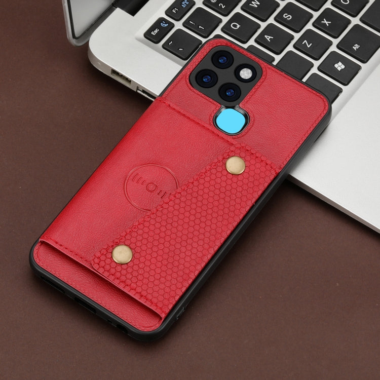 For Infinix Smart 6 Double Buckle PU + TPU Shockproof Magnetic Phone Case