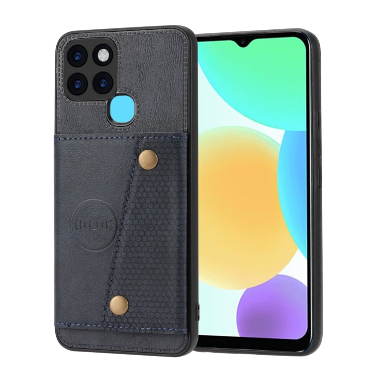 For Infinix Smart 6 Double Buckle PU + TPU Shockproof Magnetic Phone Case