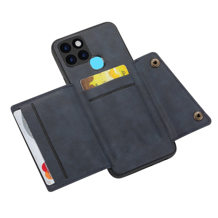 For Infinix Smart 6 Double Buckle PU + TPU Shockproof Magnetic Phone Case