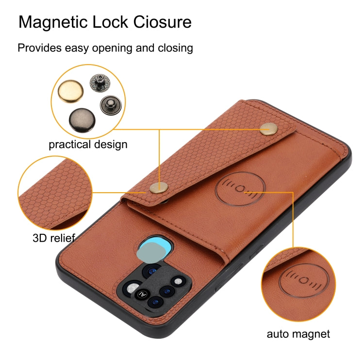 For Infinix Smart 6 Double Buckle PU + TPU Shockproof Magnetic Phone Case