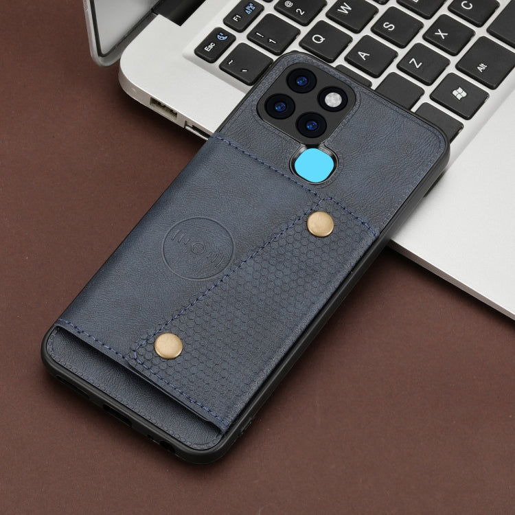 For Infinix Smart 6 Double Buckle PU + TPU Shockproof Magnetic Phone Case
