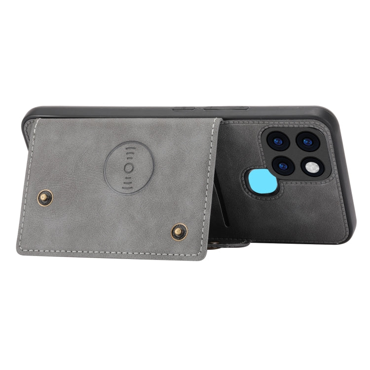 For Infinix Smart 6 Double Buckle PU + TPU Shockproof Magnetic Phone Case