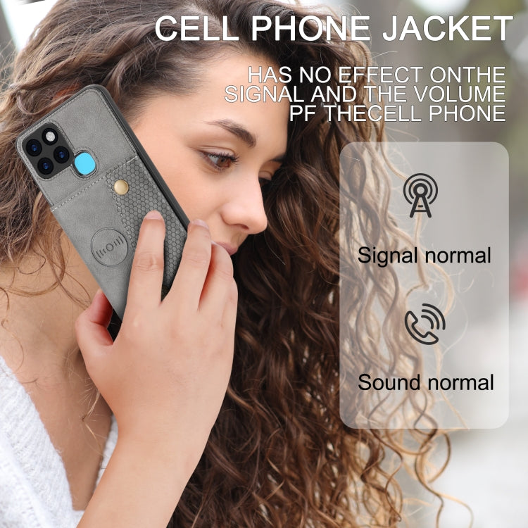 For Infinix Smart 6 Double Buckle PU + TPU Shockproof Magnetic Phone Case