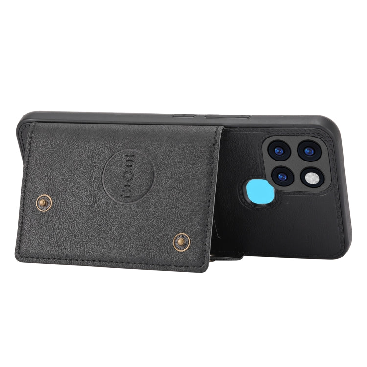 For Infinix Smart 6 Double Buckle PU + TPU Shockproof Magnetic Phone Case