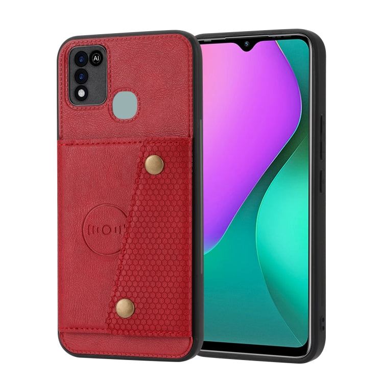 For Infinix Smart 5 Double Buckle PU + TPU Shockproof Magnetic Phone Case