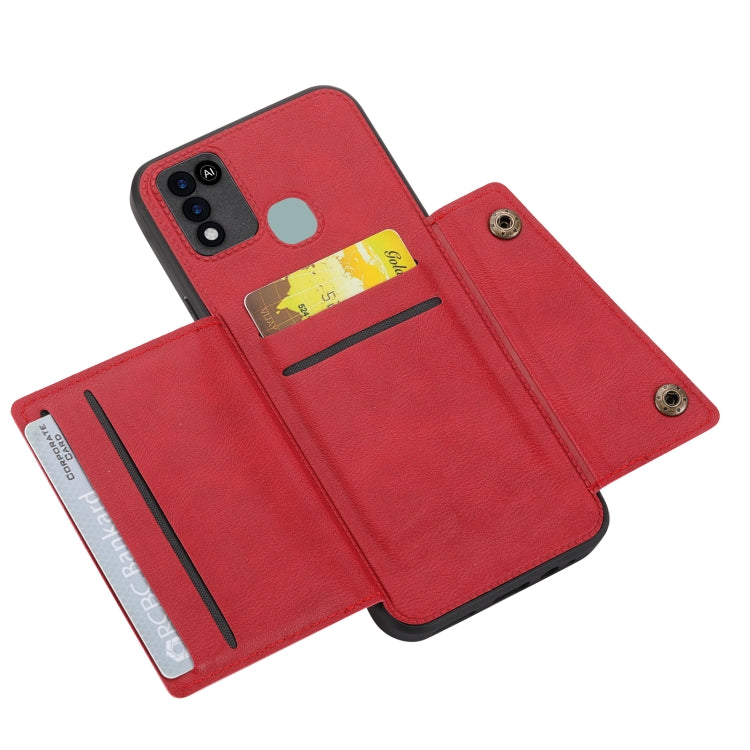 For Infinix Smart 5 Double Buckle PU + TPU Shockproof Magnetic Phone Case