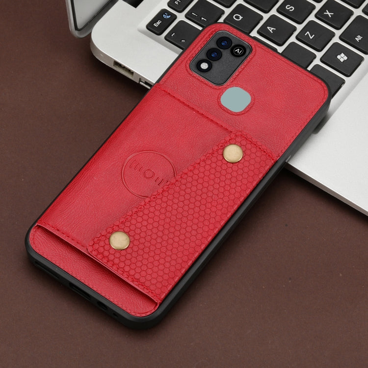 For Infinix Smart 5 Double Buckle PU + TPU Shockproof Magnetic Phone Case