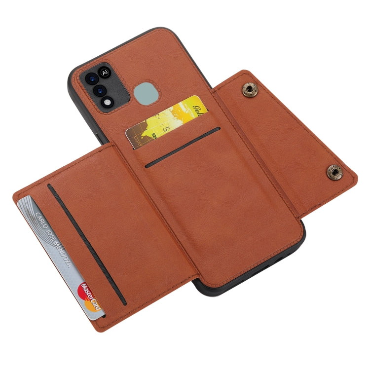 For Infinix Smart 5 Double Buckle PU + TPU Shockproof Magnetic Phone Case