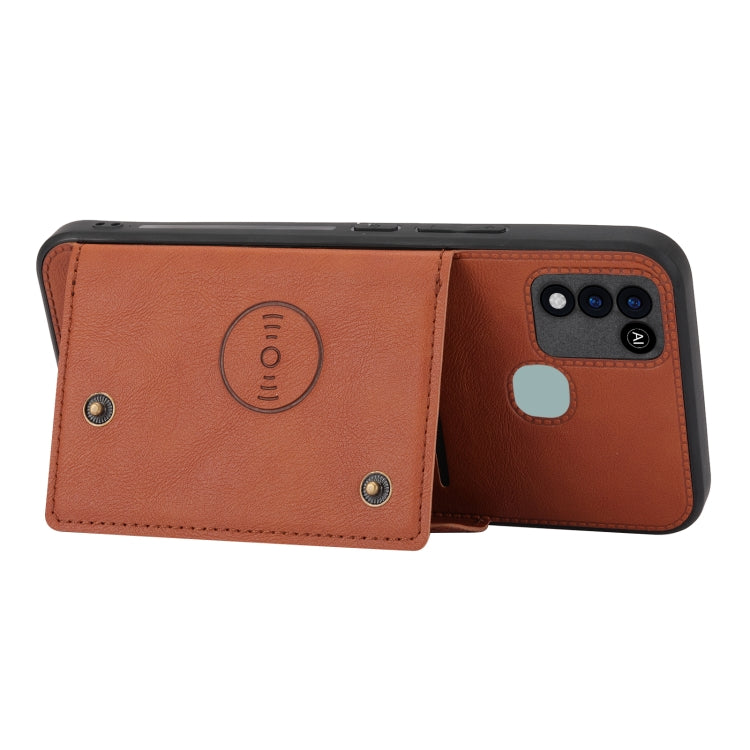 For Infinix Smart 5 Double Buckle PU + TPU Shockproof Magnetic Phone Case