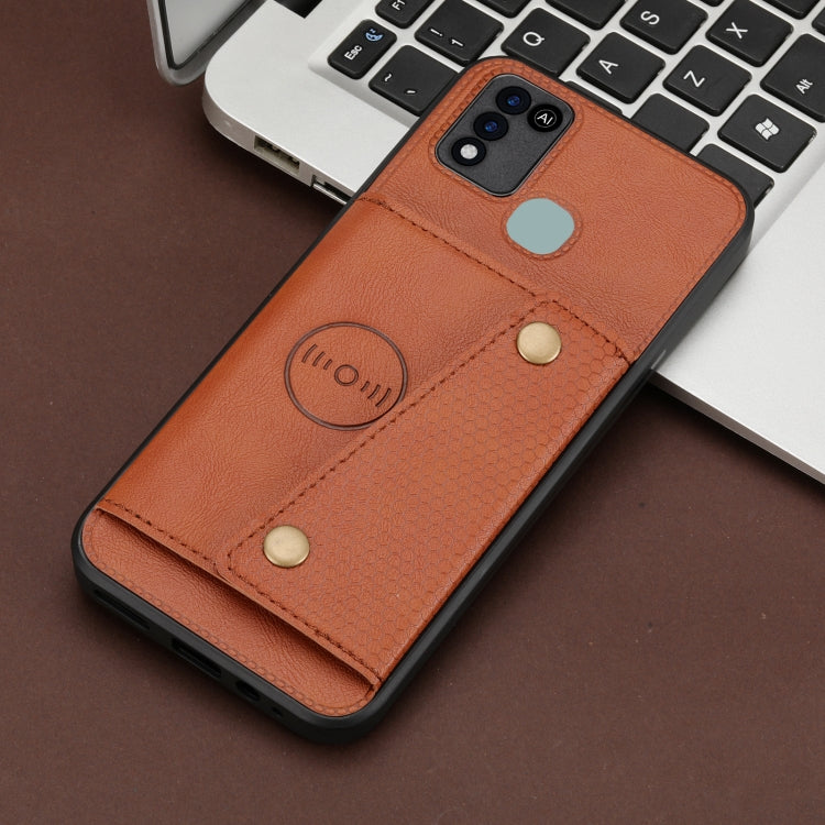 For Infinix Smart 5 Double Buckle PU + TPU Shockproof Magnetic Phone Case