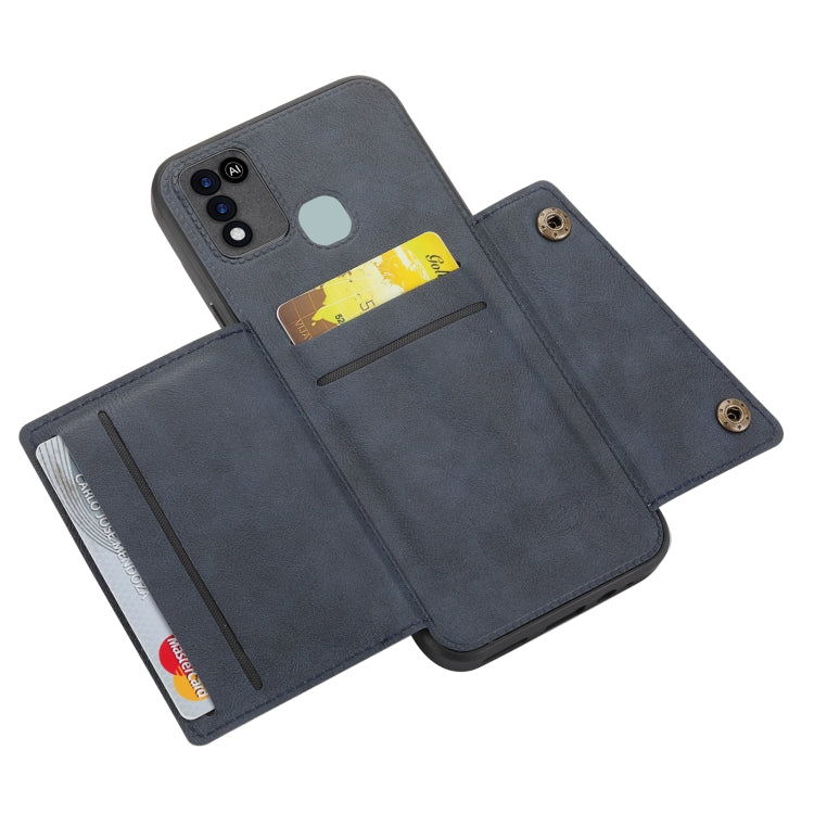 For Infinix Smart 5 Double Buckle PU + TPU Shockproof Magnetic Phone Case