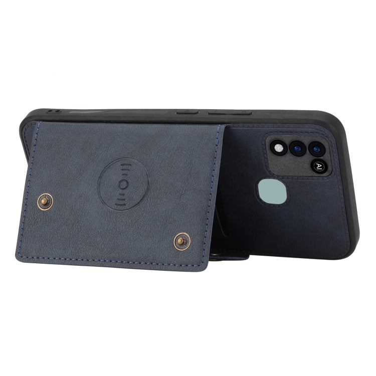 For Infinix Smart 5 Double Buckle PU + TPU Shockproof Magnetic Phone Case