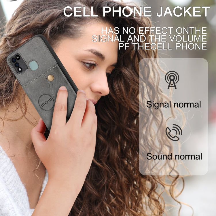 For Infinix Smart 5 Double Buckle PU + TPU Shockproof Magnetic Phone Case