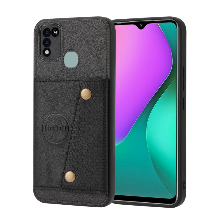 For Infinix Smart 5 Double Buckle PU + TPU Shockproof Magnetic Phone Case