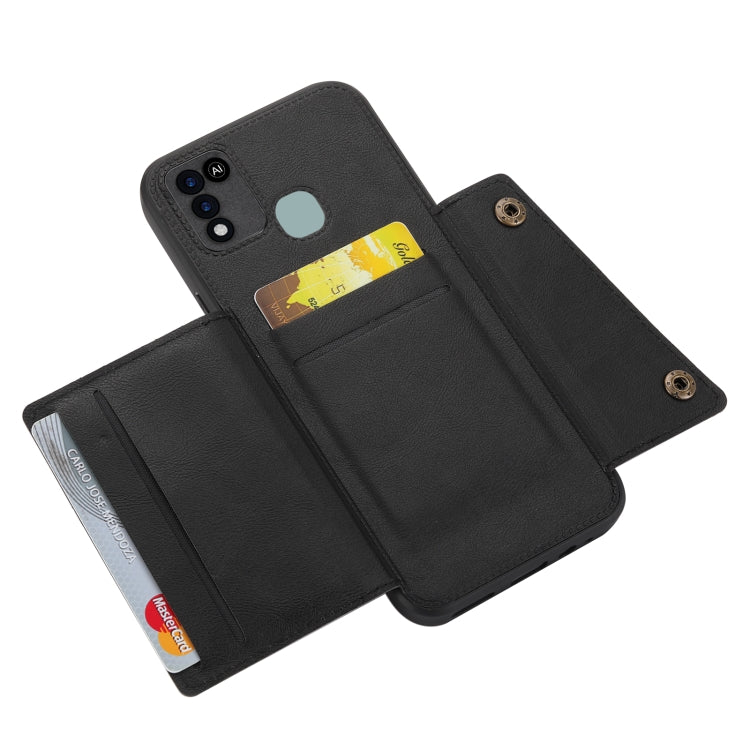 For Infinix Smart 5 Double Buckle PU + TPU Shockproof Magnetic Phone Case