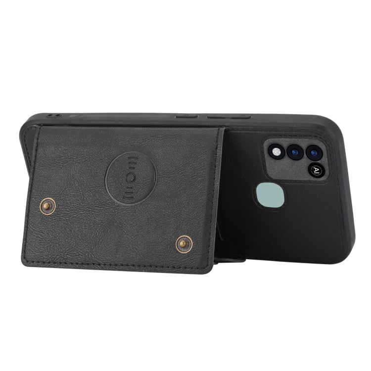 For Infinix Smart 5 Double Buckle PU + TPU Shockproof Magnetic Phone Case