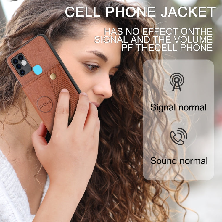For Infinix Hot 10 Double Buckle PU + TPU Shockproof Magnetic Phone Case