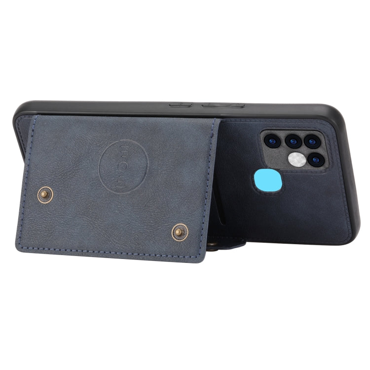 For Infinix Hot 10 Double Buckle PU + TPU Shockproof Magnetic Phone Case