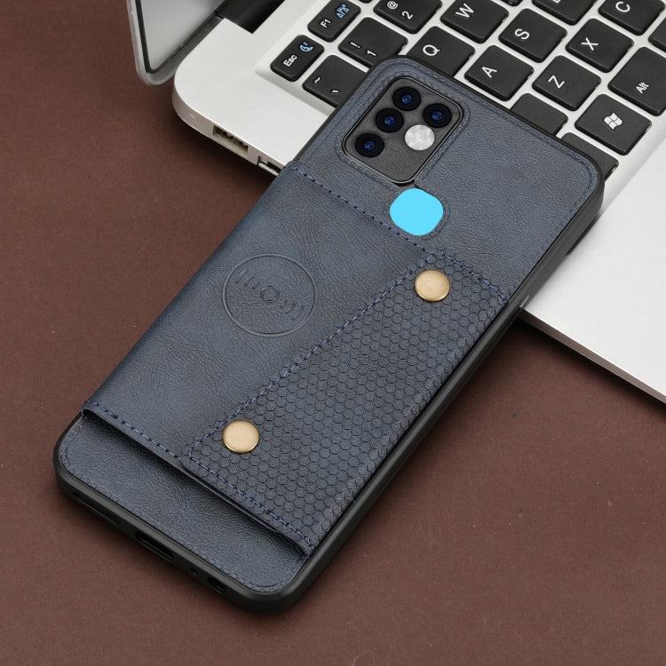 For Infinix Hot 10 Double Buckle PU + TPU Shockproof Magnetic Phone Case