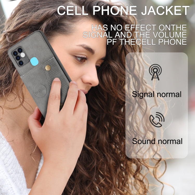 For Infinix Hot 10 Double Buckle PU + TPU Shockproof Magnetic Phone Case