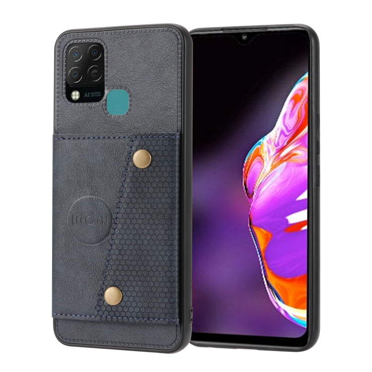 For Infinix Hot 10s Double Buckle PU + TPU Shockproof Magnetic Phone Case