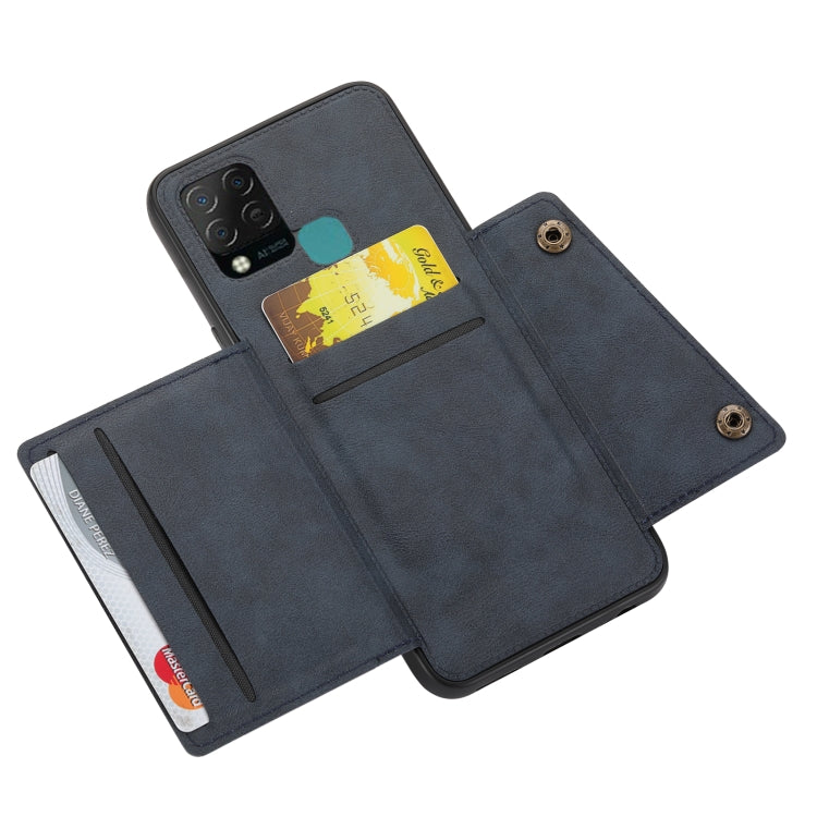 For Infinix Hot 10s Double Buckle PU + TPU Shockproof Magnetic Phone Case