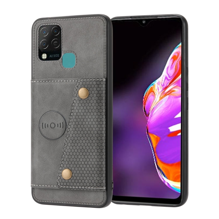 For Infinix Hot 10s Double Buckle PU + TPU Shockproof Magnetic Phone Case