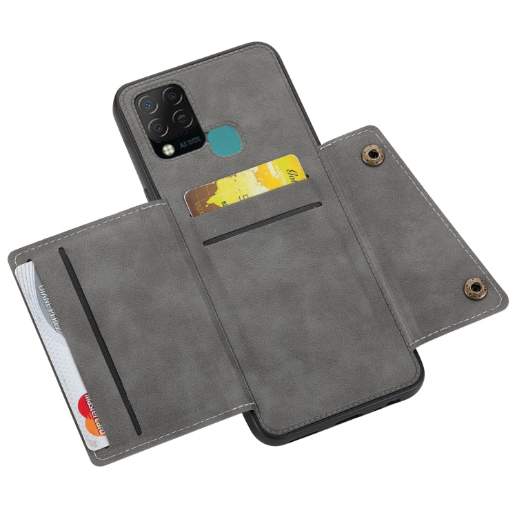 For Infinix Hot 10s Double Buckle PU + TPU Shockproof Magnetic Phone Case