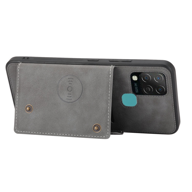 For Infinix Hot 10s Double Buckle PU + TPU Shockproof Magnetic Phone Case