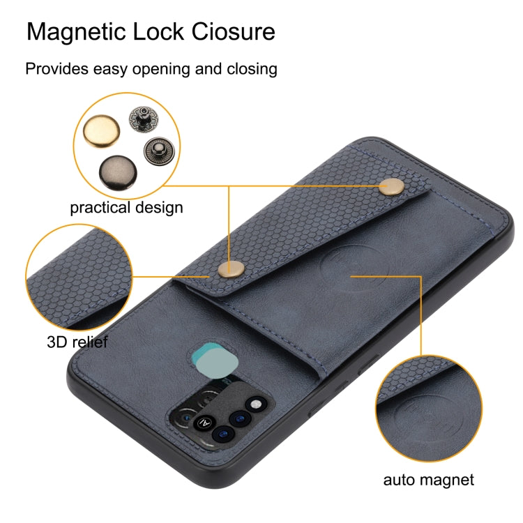 For Infinix Hot 10s Double Buckle PU + TPU Shockproof Magnetic Phone Case
