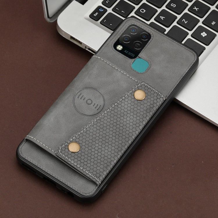 For Infinix Hot 10s Double Buckle PU + TPU Shockproof Magnetic Phone Case