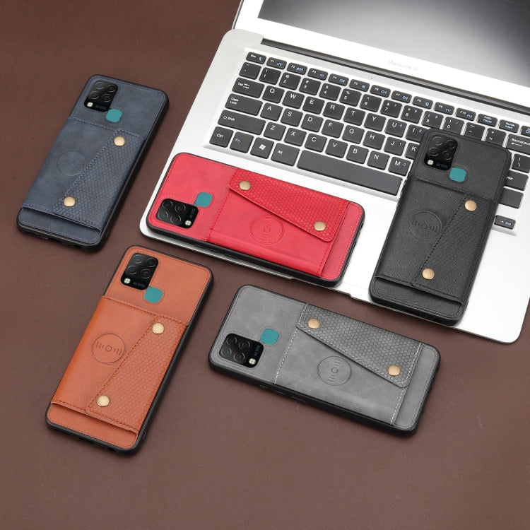For Infinix Hot 10s Double Buckle PU + TPU Shockproof Magnetic Phone Case
