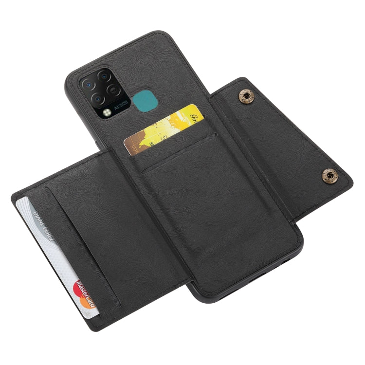 For Infinix Hot 10s Double Buckle PU + TPU Shockproof Magnetic Phone Case