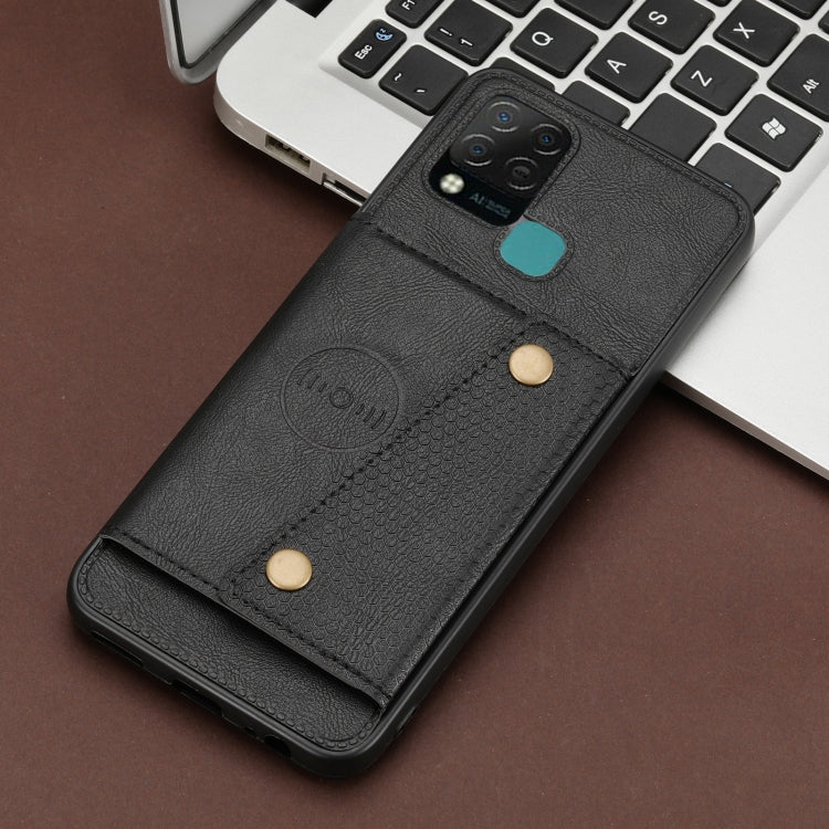 For Infinix Hot 10s Double Buckle PU + TPU Shockproof Magnetic Phone Case
