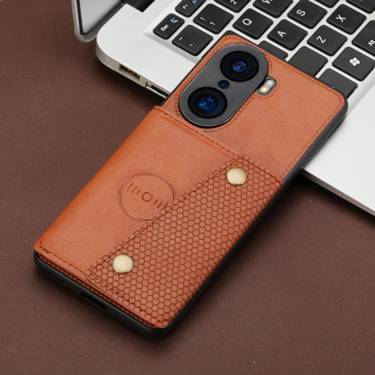 For Honor 60 Double Buckle PU + TPU Shockproof Magnetic Phone Case