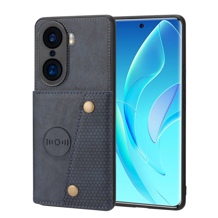 For Honor 60 Double Buckle PU + TPU Shockproof Magnetic Phone Case