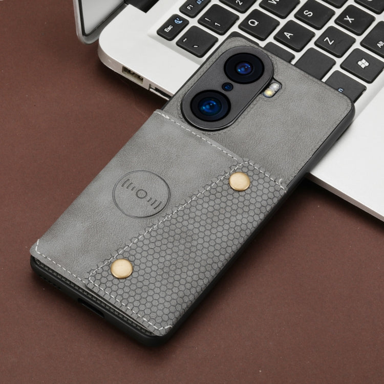 For Honor 60 Double Buckle PU + TPU Shockproof Magnetic Phone Case