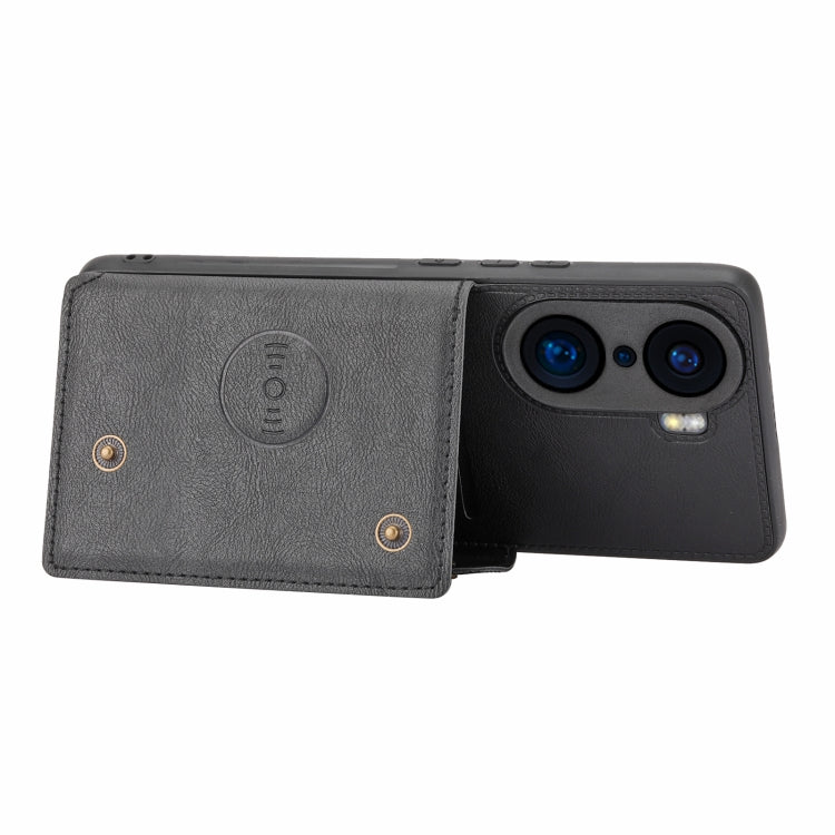 For Honor 60 Double Buckle PU + TPU Shockproof Magnetic Phone Case