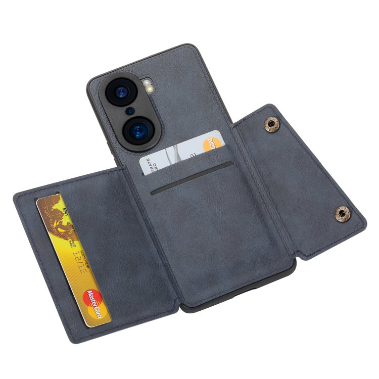 For Honor 60 Pro Double Buckle PU + TPU Shockproof Magnetic Phone Case