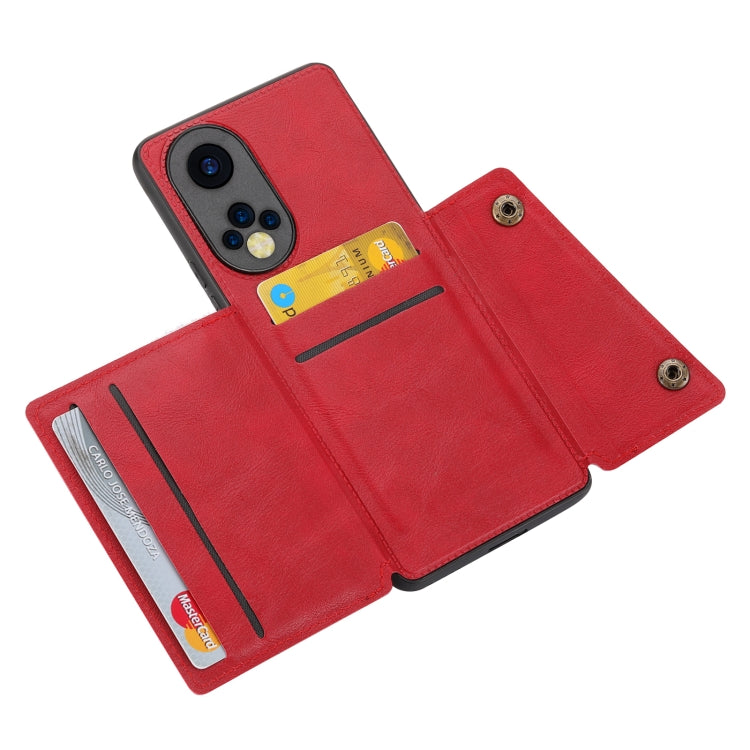 For Huawei Nova 9 Double Buckle PU + TPU Shockproof Magnetic Phone Case