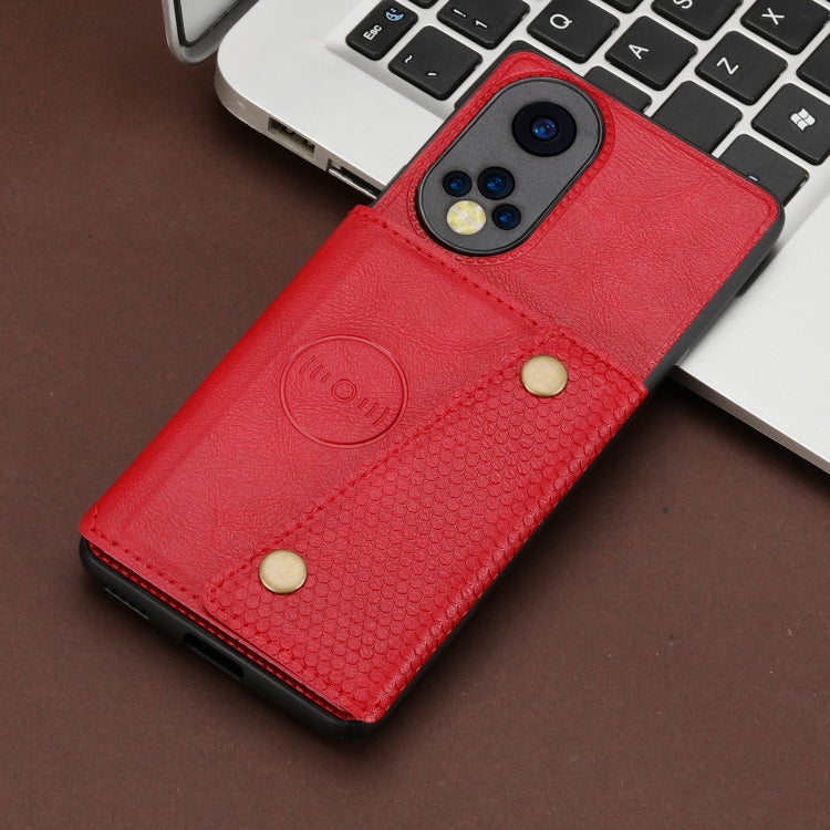 For Huawei Nova 9 Double Buckle PU + TPU Shockproof Magnetic Phone Case