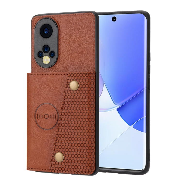 For Huawei Nova 9 Double Buckle PU + TPU Shockproof Magnetic Phone Case