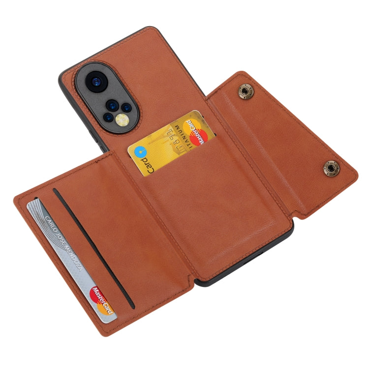 For Huawei Nova 9 Double Buckle PU + TPU Shockproof Magnetic Phone Case